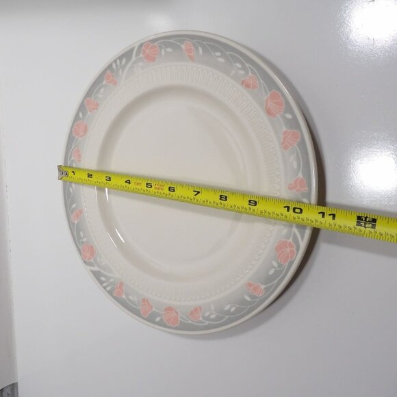 Syracuse China Maymont Dinner Plate Floral Design Gray Pink Vintage - Picture 5 of 6